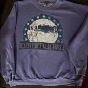 Winter Wonderland Vintage Lee 1993 Pullover Purple Sweater